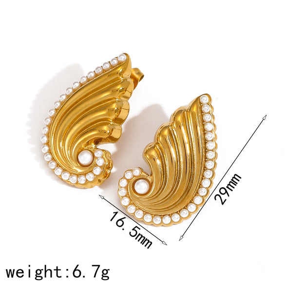 Wholesale Stainless Steel Geometric Drop Shape Zircon Earrings For Women