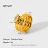 Wholesale Stainless Steel Geometric Drop Shape Zirconia Ring 18K Gold Plated For Women