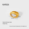 Wholesale Stainless Steel Geometric Drop Shape Zirconia Ring 18K Gold Plated For Women