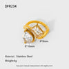 Wholesale Stainless Steel Geometric Drop Shape Zirconia Ring 18K Gold Plated For Women