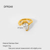Wholesale Stainless Steel Geometric Drop Shape Zirconia Ring 18K Gold Plated For Women