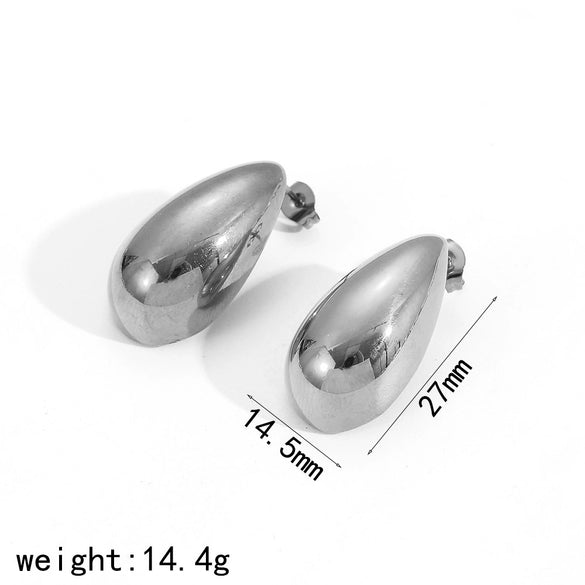 Wholesale Stainless Steel Geometric Dropshaped Electroplated Earrings For Women