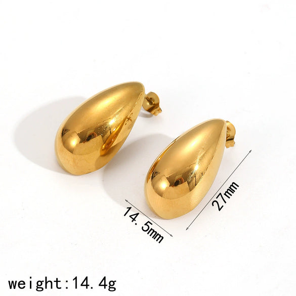Wholesale Stainless Steel Geometric Dropshaped Electroplated Earrings For Women