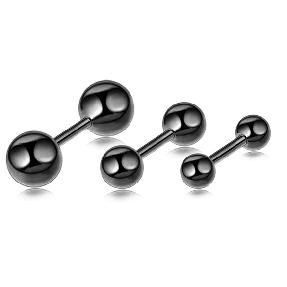 Wholesale Stainless Steel Geometric Dumbbell Double Ball Electroplated Earrings For Men And Women
