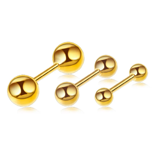 Wholesale Stainless Steel Geometric Dumbbell Double Ball Electroplated Earrings For Men And Women