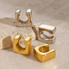 Wholesale Stainless Steel Geometric Ear Clip Earrings Electroplated Minimalist Jewelry For Women