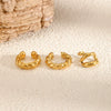 Wholesale Stainless Steel Geometric Ear Clips 18K Goldplated Electroplated Highend Women's Earrings