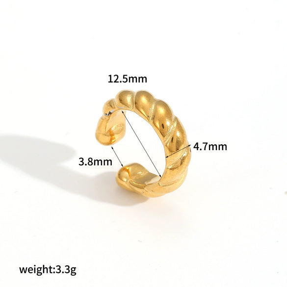 Wholesale Stainless Steel Geometric Ear Clips 18K Goldplated Electroplated Highend Women's Earrings