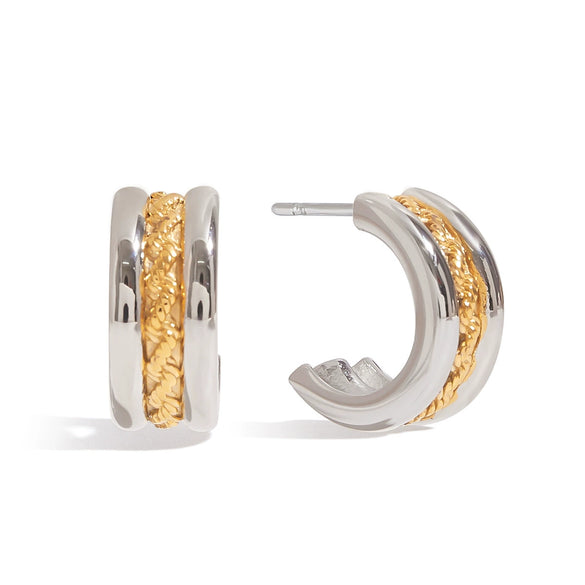 Wholesale Stainless Steel Geometric Earrings Electroplated Jewelry For Women