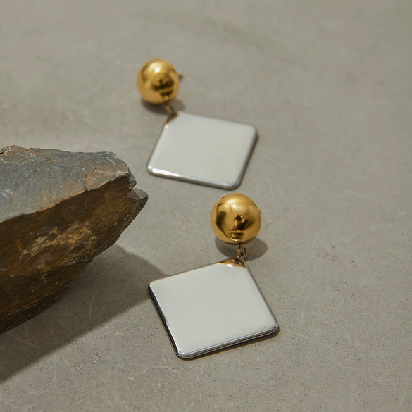 Wholesale Stainless Steel Geometric Earrings Electroplated Light Luxury Design For Women