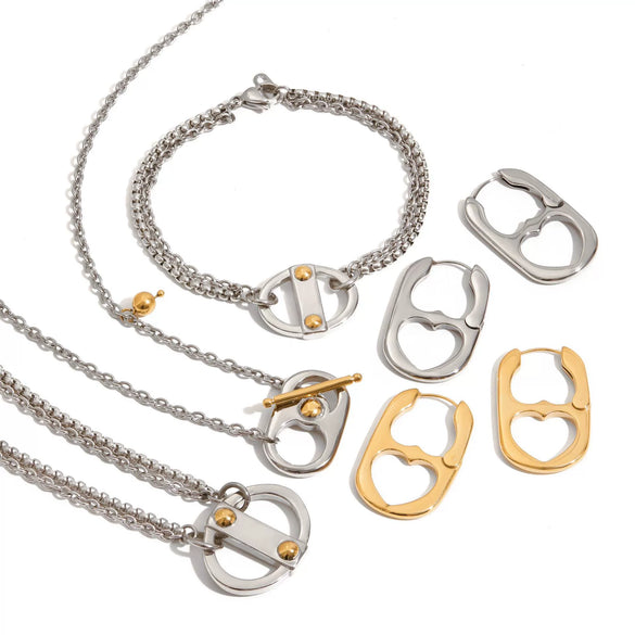 Wholesale Stainless Steel Geometric Earrings Electroplated Light Luxury Highend Women's Jewelry