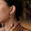 Wholesale Stainless Steel Geometric Earrings For Women Light Luxury Niche Design Electroplated Ear Studs Without Fading