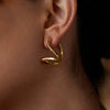Wholesale Stainless Steel Geometric Earrings For Women Light Luxury Niche Design Electroplated Ear Studs Without Fading
