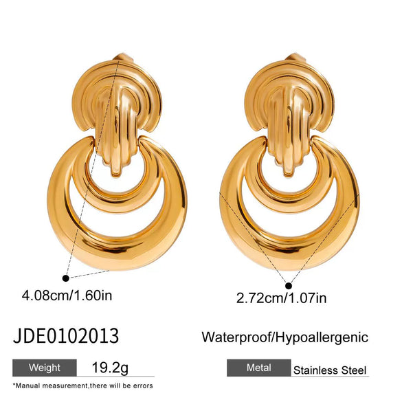 Wholesale Stainless Steel Geometric Earrings For Women With Electroplating Design