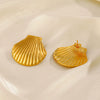 Wholesale Stainless Steel Geometric Earrings 18K Gold Plated Hip Hop Style