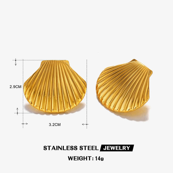 Wholesale Stainless Steel Geometric Earrings 18K Gold Plated Hip Hop Style