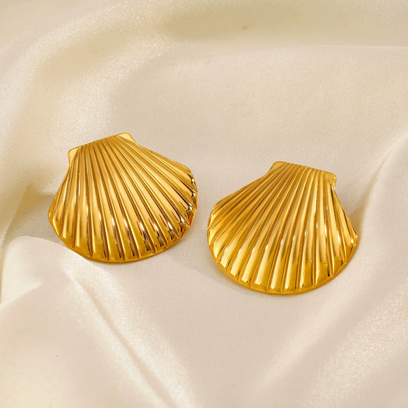 Wholesale Stainless Steel Geometric Earrings 18K Gold Plated Hip Hop Style