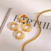Wholesale Stainless Steel Geometric Earrings With Diamond Inlay And Electroplating For Women