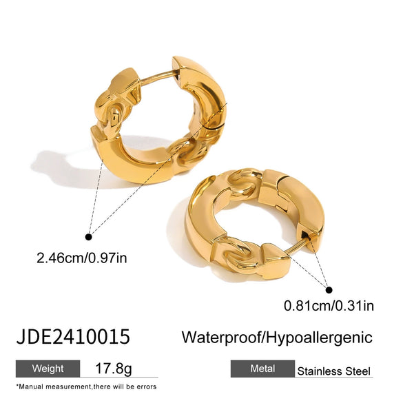Wholesale Stainless Steel Geometric Earrings With Diamond Inlay And Electroplating For Women