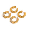 Wholesale Stainless Steel Geometric Earrings With Diamond Inlay And Electroplating For Women
