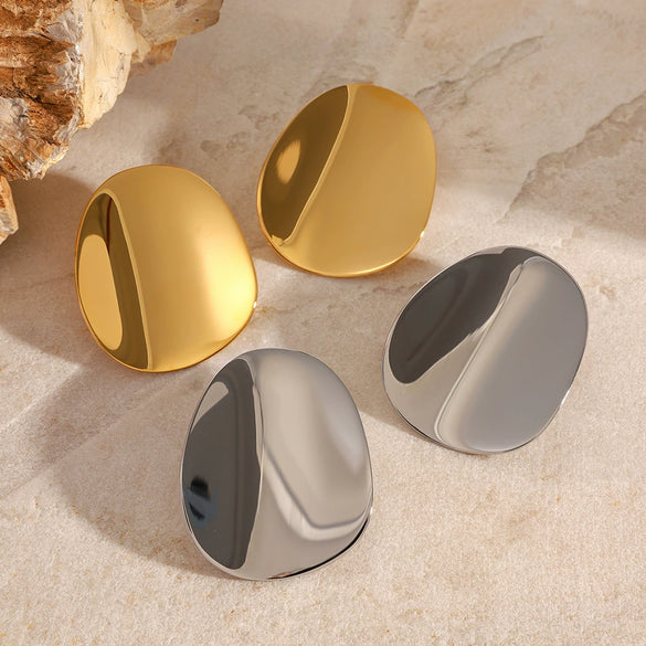 Wholesale Stainless Steel Geometric Earrings With Electroplating And Light Luxury Design