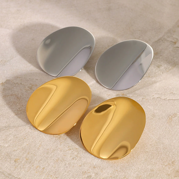Wholesale Stainless Steel Geometric Earrings With Electroplating And Light Luxury Design