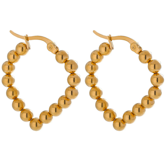 Wholesale Stainless Steel Geometric Earrings With Electroplating Drop Shaped And Wave Patterns For Women