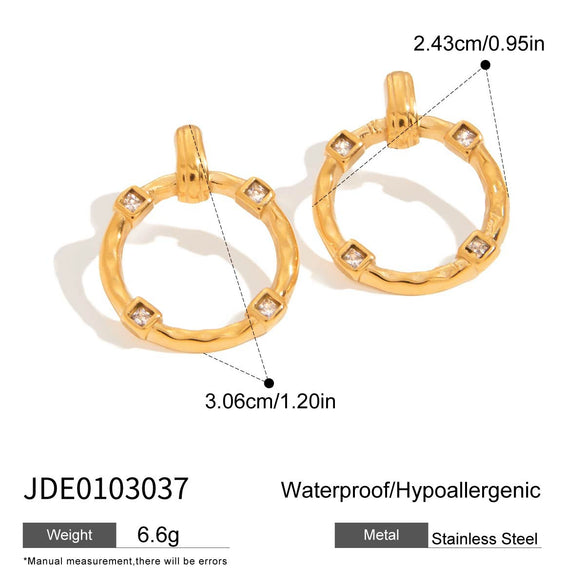 Wholesale Stainless Steel Geometric Earrings With Electroplating For Women Light Luxury And Niche Design