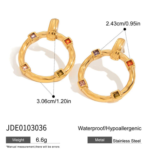 Wholesale Stainless Steel Geometric Earrings With Electroplating For Women Light Luxury And Niche Design