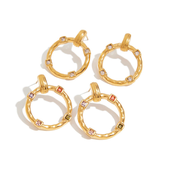 Wholesale Stainless Steel Geometric Earrings With Electroplating For Women Light Luxury And Niche Design