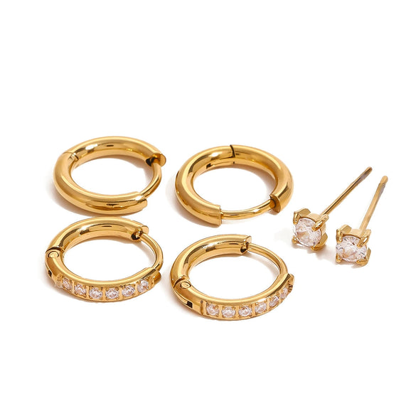 Wholesale Stainless Steel Geometric Earrings With Electroplating For Women