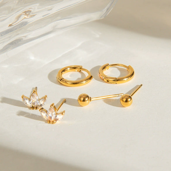 Wholesale Stainless Steel Geometric Earrings With Electroplating For Women