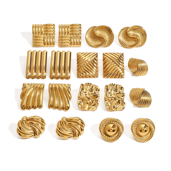 Wholesale Stainless Steel Geometric Earrings With Electroplating For Women