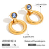 Wholesale Stainless Steel Geometric Earrings With Electroplating For Women