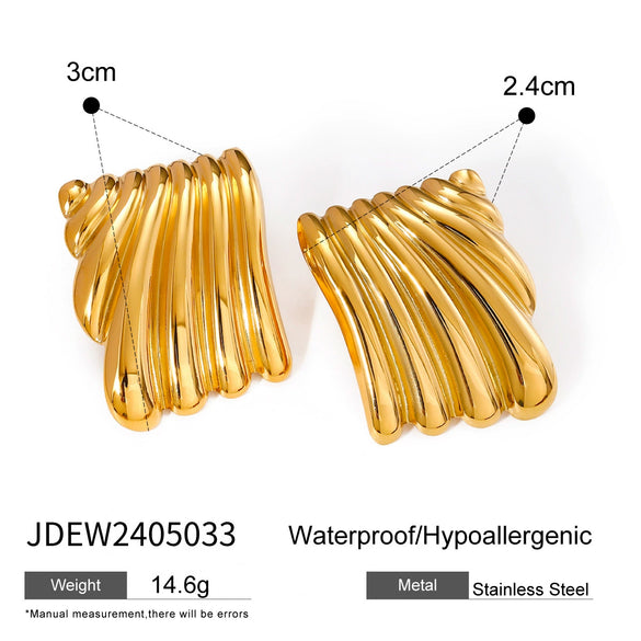 Wholesale Stainless Steel Geometric Earrings With Electroplating For Women