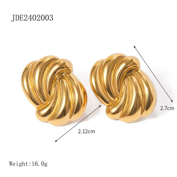 Wholesale Stainless Steel Geometric Earrings With Electroplating For Women