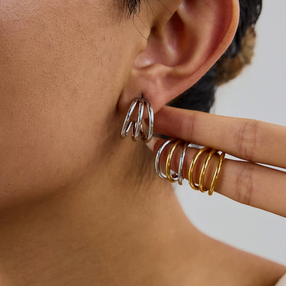Wholesale Stainless Steel Geometric Earrings With Electroplating Light Luxury And Design Sense For Women