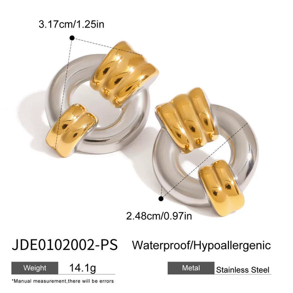 Wholesale Stainless Steel Geometric Earrings With Electroplating Light Luxury And Design Sense For Women