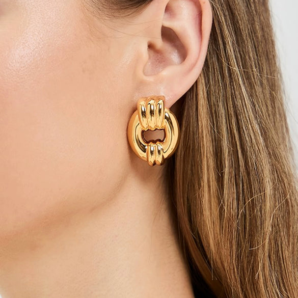 Wholesale Stainless Steel Geometric Earrings With Electroplating Light Luxury And Design Sense For Women