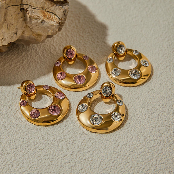 Wholesale Stainless Steel Geometric Earrings With Electroplating Light Luxury High End Jewelry For Women