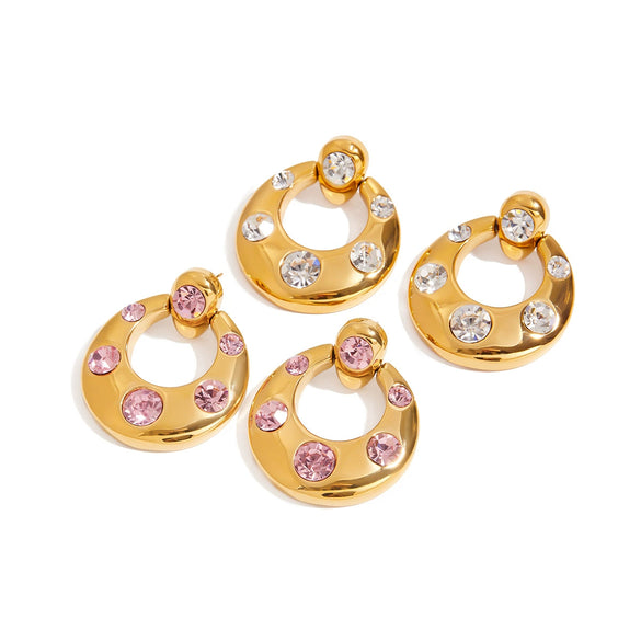 Wholesale Stainless Steel Geometric Earrings With Electroplating Light Luxury High End Jewelry For Women