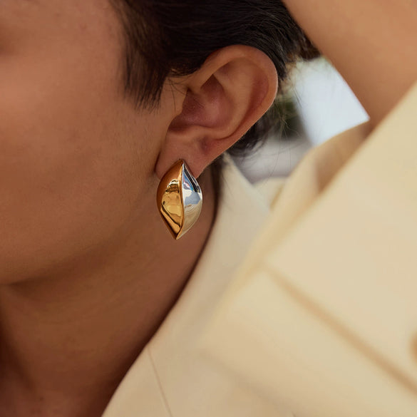 Wholesale Stainless Steel Geometric Earrings With Electroplating Process For Women