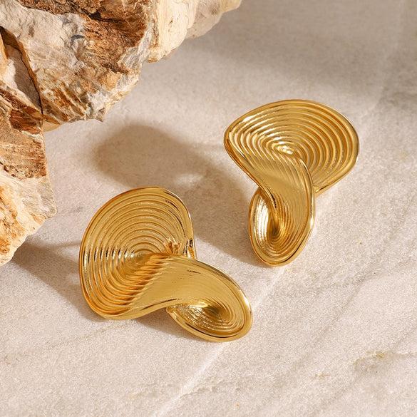 Wholesale Stainless Steel Geometric Earrings With Electroplating Treatment For Women