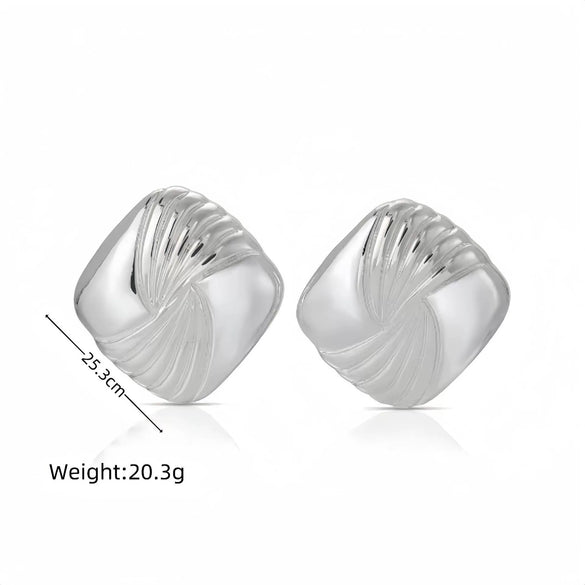 Wholesale Stainless Steel Geometric Earrings With Electroplating Treatment For Women