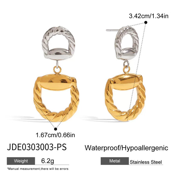 Wholesale Stainless Steel Geometric Earrings With Electroplating