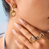 Wholesale Stainless Steel Geometric Earrings With Electroplating