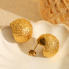 Wholesale Stainless Steel Geometric Earrings With Frosted Hammer Texture And Electroplating