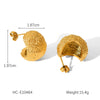 Wholesale Stainless Steel Geometric Earrings With Frosted Hammer Texture And Electroplating