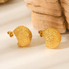 Wholesale Stainless Steel Geometric Earrings With Frosted Hammer Texture And Electroplating