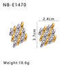 Wholesale Stainless Steel Geometric Earrings With Gold And Steel Color Matching 18K Gold Plated By Vacuum Plating In Furnace For Women